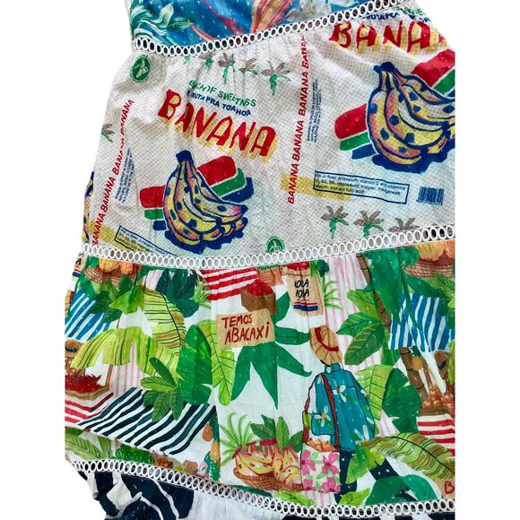 FARM RIO MAXI DRESS FLOWY SZ SMALL TROPICAL FRUITY PRINT MAXIMALIST AESTHETIC - Picture 12 of 16